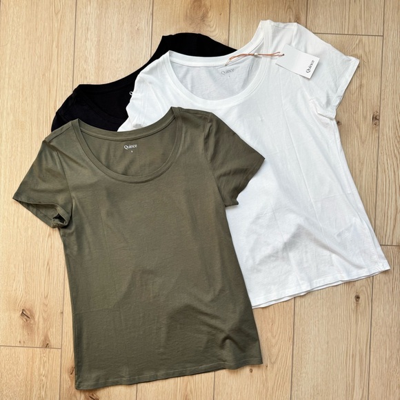 Quince Tops - quince t-shirt white black green set